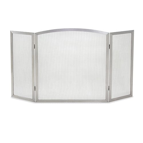 Newport 3-Panel Fireplace Screen, Stainless Steel