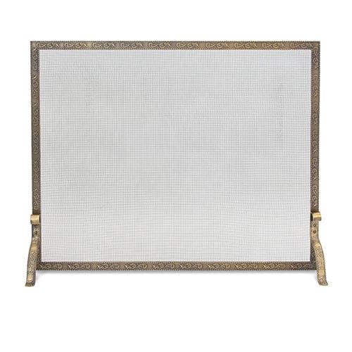 Bay Branch Embossed Single Panel Screen, Brass