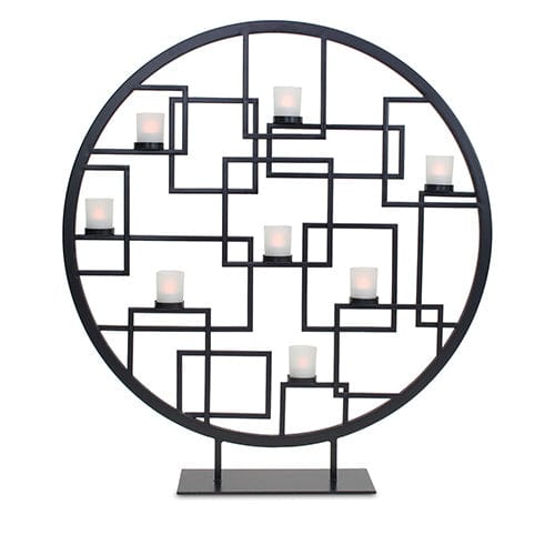 Reflections Tea Light Single Panel Screen, Black