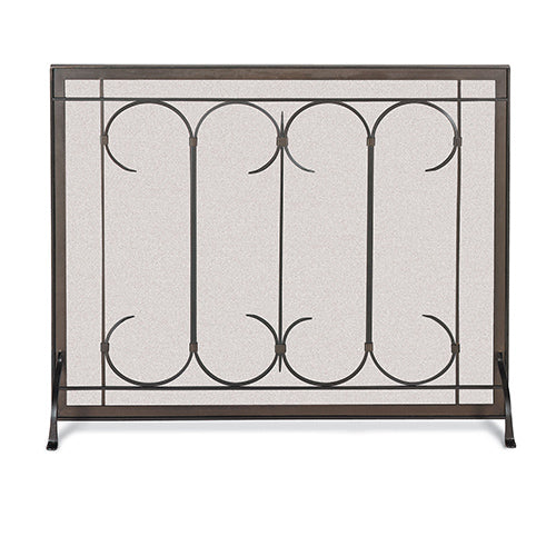 Iron Gate Single Panel Screen, Burnished Black