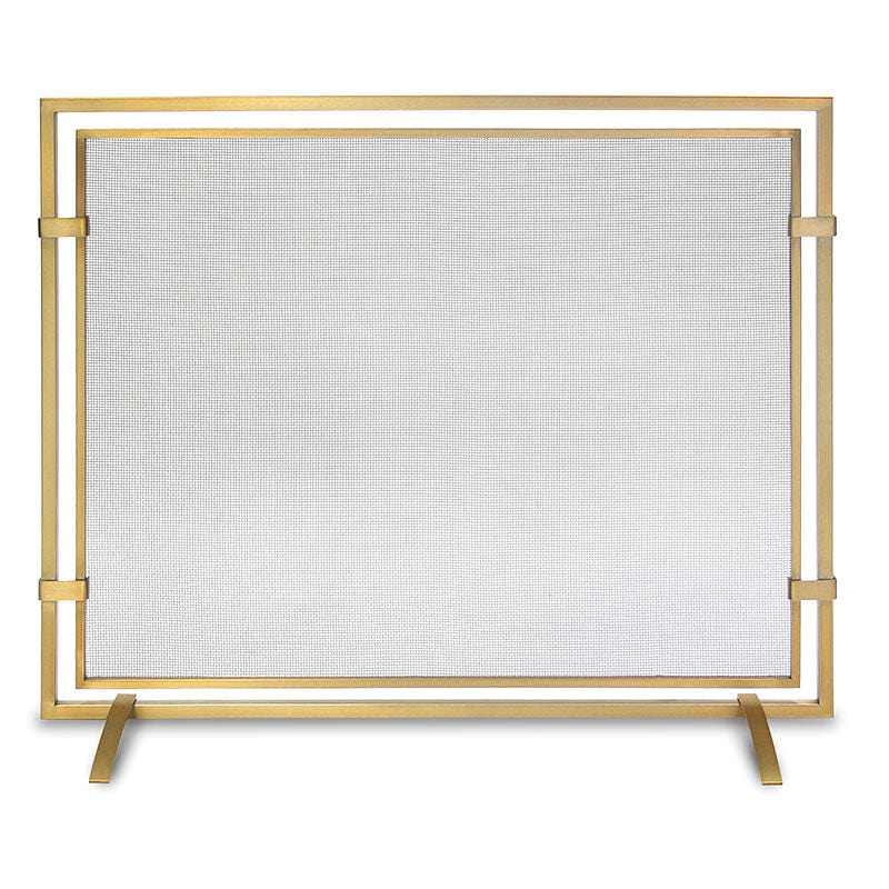 Sinclair Single Panel Fireplace Screen, Burnished Brass