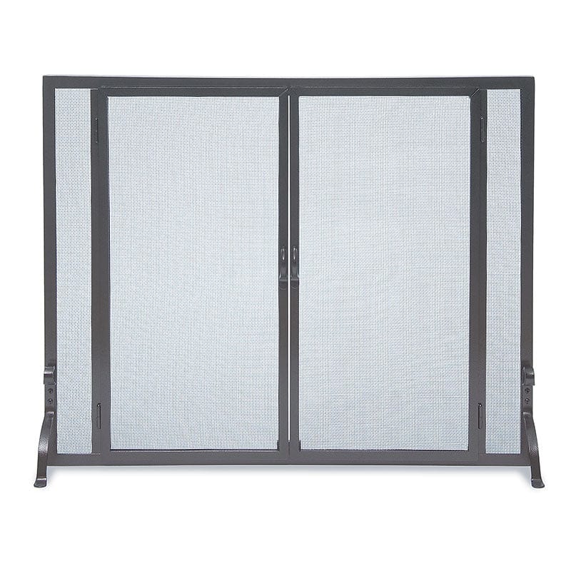 Full Height 39-in Door Fireplace Screen in Matte Black