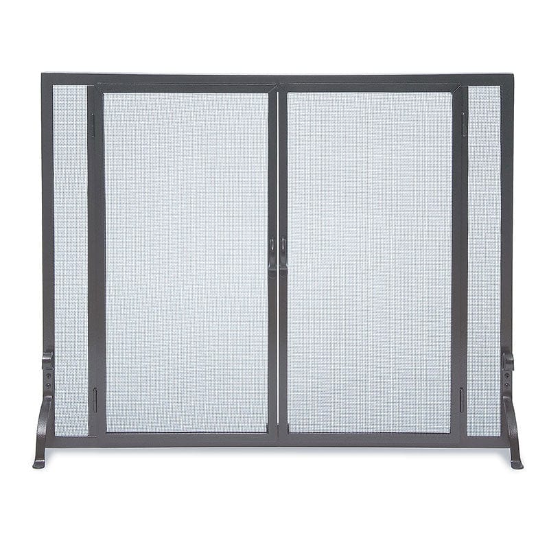 Full Height 44-in Door Fireplace Screen in Matte Black