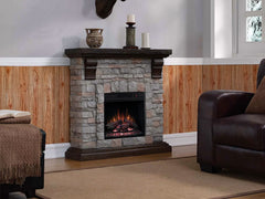 Denali Stone Electric Fireplace Mantel Package in Brushed Dark Pine - 18WM10400-I601