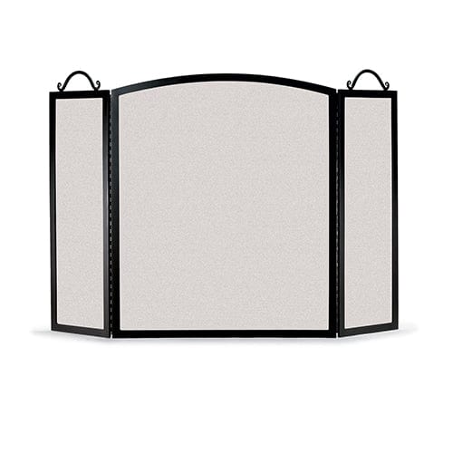 Traditional Arch 3-Panel Folding Screen, Black