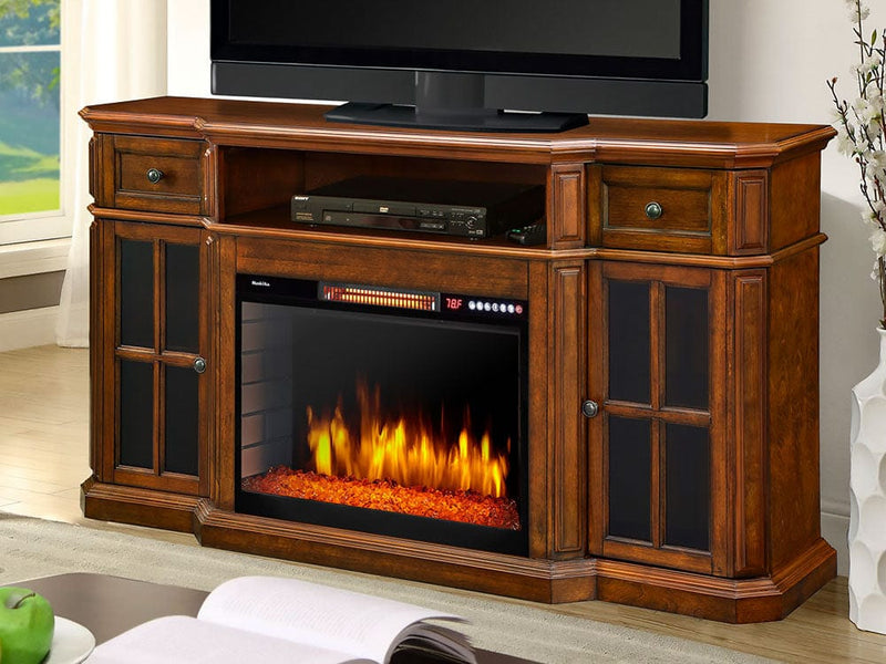 Sinclair Electric Fireplace TV Stand in Aged Cherry