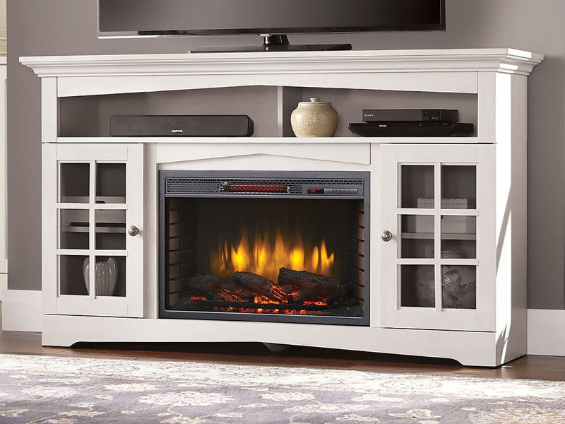 Huntley Electric Fireplace TV Stand in White