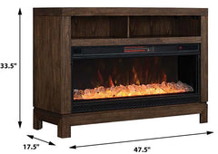 Gifford Electric Fireplace Media Console in Prairie Brown