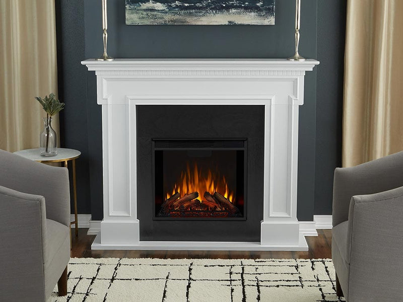 Thayer Electric Fireplace Mantel Package in White- 5010E-W