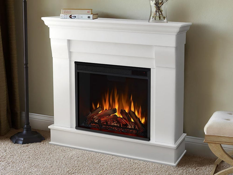 Chateau Electric Fireplace Mantel Package in White