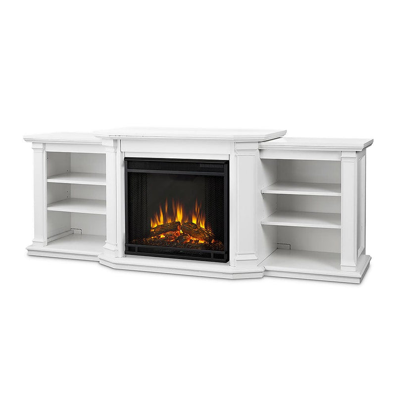 Valmont Electric Fireplace Entertainment Center in White