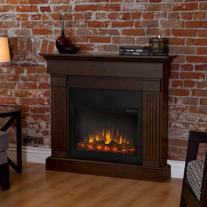 Crawford Electric Fireplace Mantel Package in Chestnut Oak