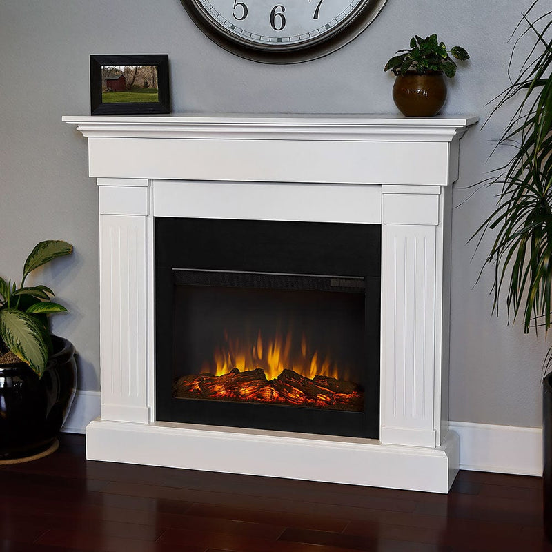 Crawford Electric Fireplace Mantel Package in White