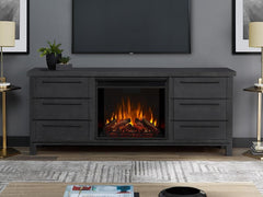 Parsons Electric Fireplace Entertainment Center in Antique Gray