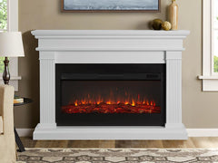 Beau Infrared Electric Fireplace Mantel Package in White