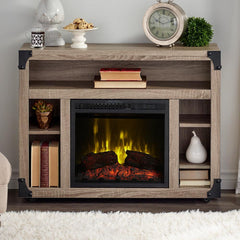 Chelsea Infrared Electric Fireplace Media Cabinet in Distressed Oak