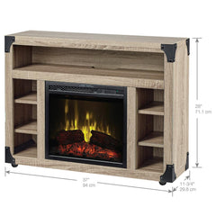 Chelsea Infrared Electric Fireplace Media Cabinet in Distressed Oak