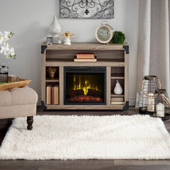 Chelsea Infrared Electric Fireplace Media Cabinet in Distressed Oak