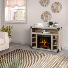 Chelsea Infrared Electric Fireplace Media Cabinet in Distressed Oak