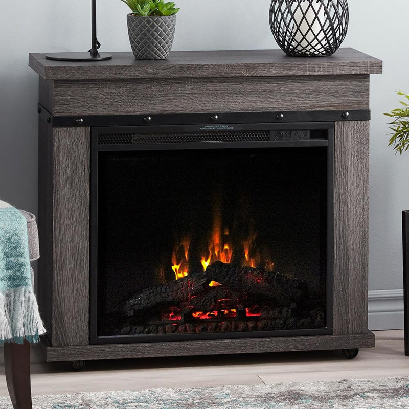 Morgan Infrared Electric Fireplace Heater in Charcoal Oak