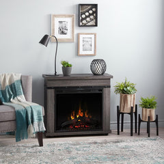 Morgan Infrared Electric Fireplace Heater in Charcoal Oak