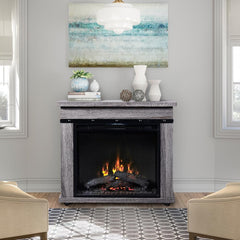 Morgan Infrared Electric Fireplace Heater in Charcoal Oak