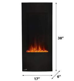 Continental 38-In Vertical Black Wall Mount Electric Fireplace