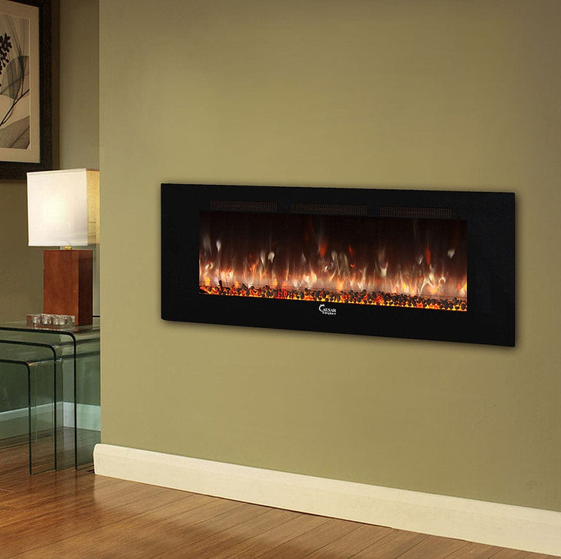 Caesar Fireplace 60-In Wall Mount Electric Fireplace w/ Back-lighting