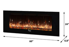 Caesar Fireplace 60-In Wall Mount Electric Fireplace w/ Back-lighting