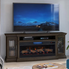 Estes Electric Fireplace Entertainment Center in Buxton Brown