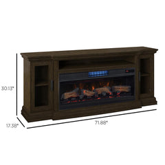 Estes Electric Fireplace Entertainment Center in Buxton Brown