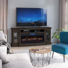 Estes Electric Fireplace Entertainment Center in Buxton Brown