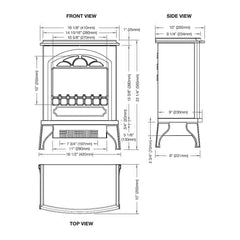 Continental Black Electric Fireplace Stove Heater