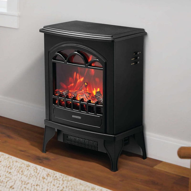 Continental Black Electric Fireplace Stove Heater