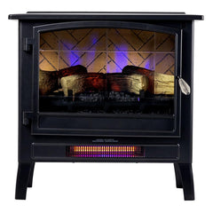 Country Living Black Infrared Electric Fireplace Stove Heater