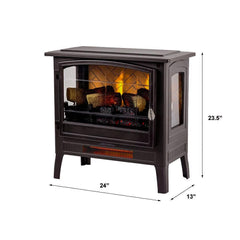 Country Living Bronze Infrared Electric Fireplace Stove Heater