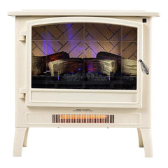 Country Living Cream Infrared Electric Fireplace Stove Heater