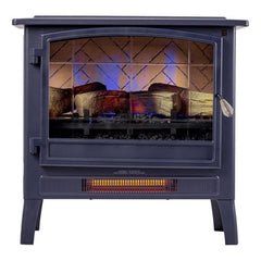 Country Living Navy Blue Infrared Electric Fireplace Stove Heater