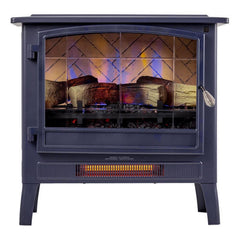 Country Living Navy Blue Infrared Electric Fireplace Stove Heater