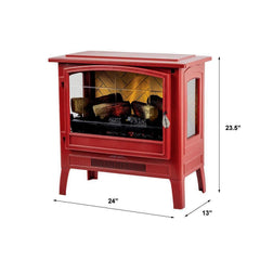 Country Living Deep Red Infrared Electric Fireplace Stove Heater