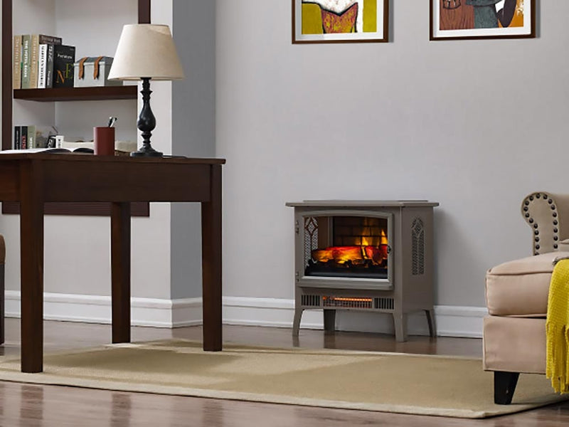 Duraflame Grey 3D InfraGen Electric Fireplace Stove with Remote Control