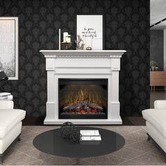 Sussex Electric Fireplace Mantel Package in White