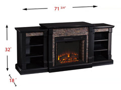 Gallatin Electric Fireplace Entertainment Center in Black