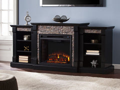 Gallatin Electric Fireplace Entertainment Center in Black