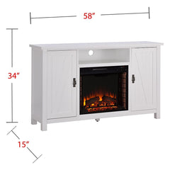 Adderly Electric Fireplace TV Stand in White