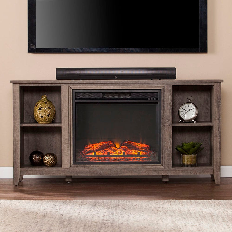 Parkdale Electric Fireplace Media Console in Mocha Gray