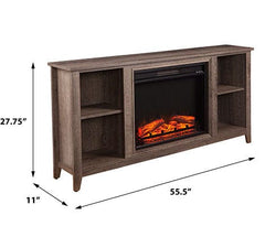 Parkdale Electric Fireplace Media Console in Mocha Gray