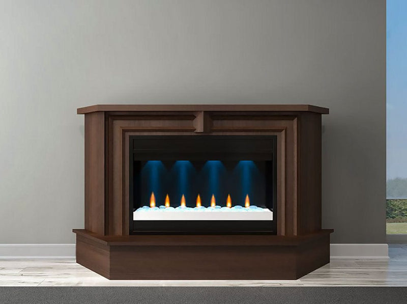 Transitional 67-in Electric Fireplace Mantel Package in Cognac