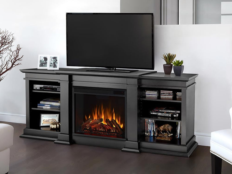 Fresno Electric Fireplace Entertainment Center in Black