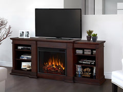 Fresno Electric Fireplace Entertainment Center in Dark Walnut